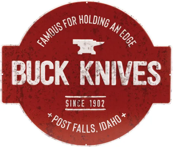 Buck Famous For Edge Tin Sign knives BU95309