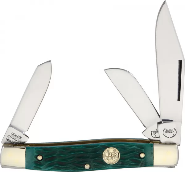 Buck Creek Stockman Green Pick Bone knives BUC659GPB