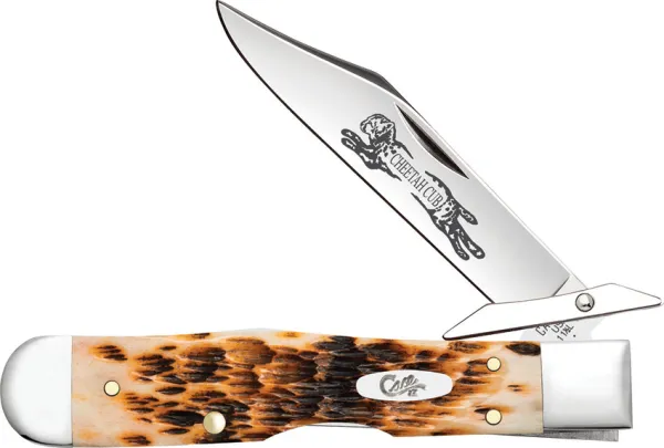Case Cutlery Cheetah Cub Amber Bone CA10812 Case Cutlery Cheetah Cub Amber Bone CA10812