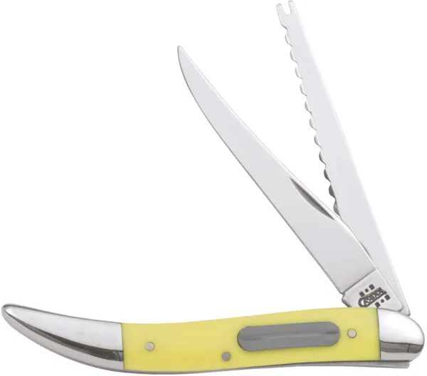 Case Fish Knife Yellow 2 Blade CA120 Sharpening Stone