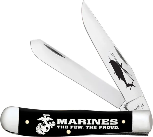 Case Cutlery USMC Trapper Black Synthetic CA13204