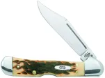 Case Mini Copperlock Amber Bone Knife CA133 3 5-8