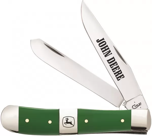 Case John Deere-green Syn Trapper Knives 15761