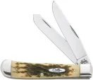 Case 4 1/8 Trapper Amber Bone Chrome Vanadium
