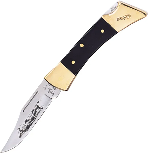Case Hammerhead Shark Etch Lockback & Brown Sheath CA177
