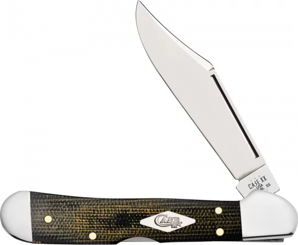 Case Cutlery Copperlock Blk-Green Micarta CA23475