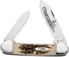 Case Canoe Knife Amber Jigged Bone Chrome Vanadium