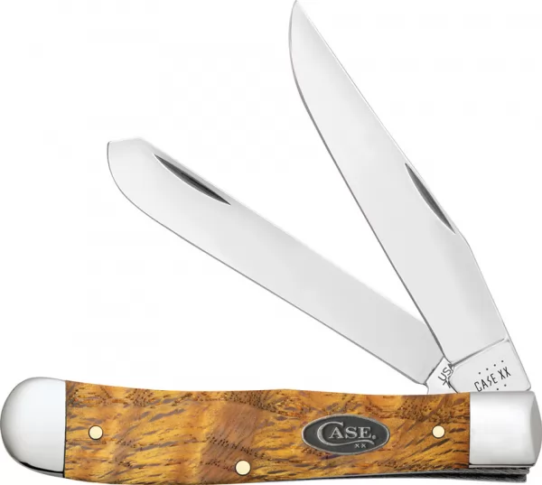 Case Trapper Yellow Curly Oak CA47120