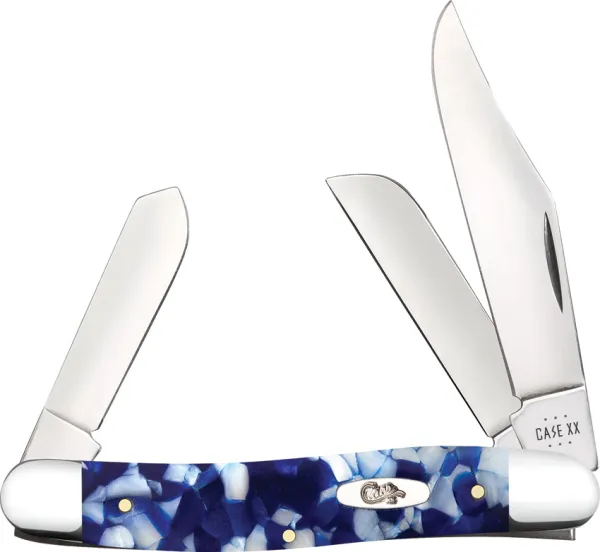 Case Cutlery Stockman Blue Crackle Kirinite CA50722