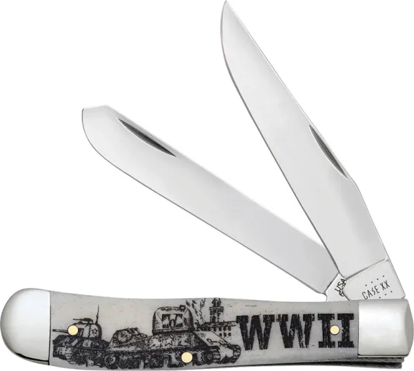 Case Cutlery WWII Trapper Natural Bone CA50950