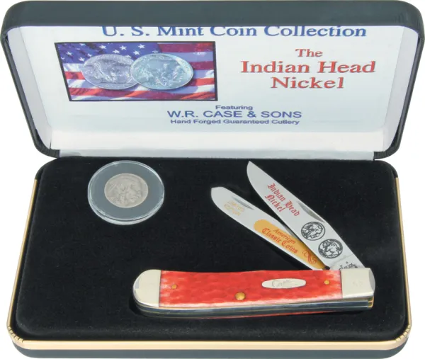 Case Cutlery Indian Head Nickel Trapper Set Knives CAIHNR