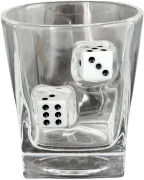 Caliber Gourmet Lucky Dice Glass CBGLMSDICE