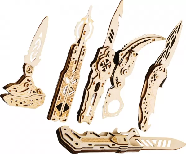 Caliber Gourmet Wood Knife Puzzle Set CBGPZ03K