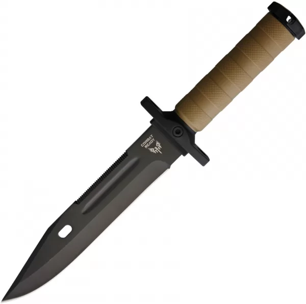Combat Ready Fixed Blade Desert Tan Handle knives CBR370