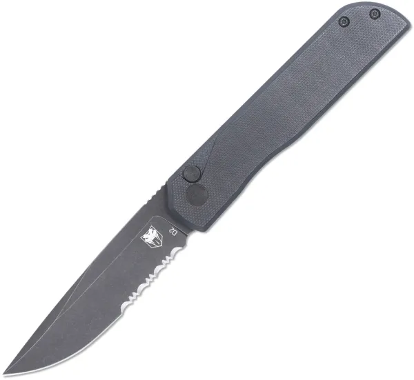 Cobratec Knives Prowler Button Lock DP Blk PS CBTPLRBKBDS