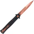 Cobratec Knives Stiletto Button Lock Blk-Rose CBTSTBLBKRG