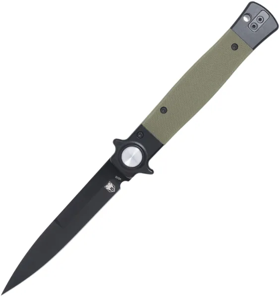 Cobratec Knives Stiletto Button Lock Blk-OD CBTSTBLODBK