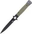 Cobratec Knives Stiletto Button Lock Blk/OD - CBTSTBLODBK