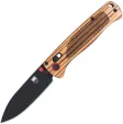 Cobratec Knives Bar Lock Zebra Wood DP Blk - CBTZWDBLDBK