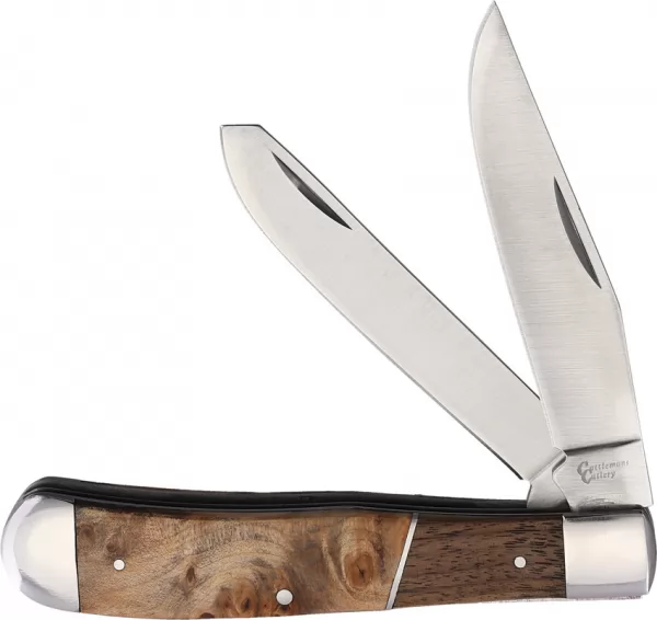 Cattlemans Cutlery Trapper Burl knives CC0002BM