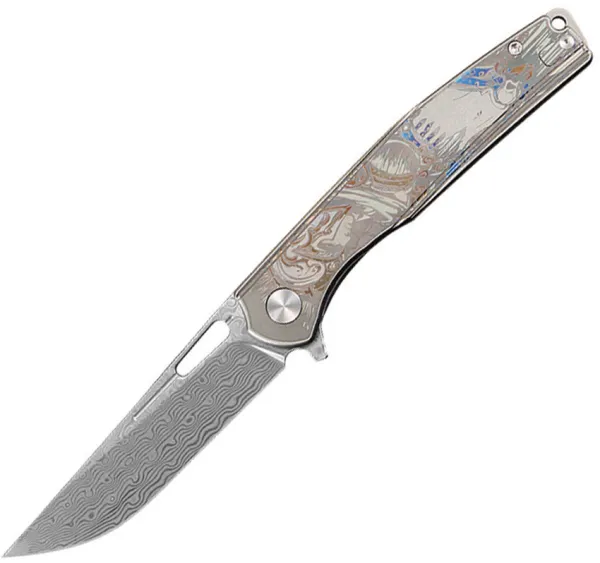 CH Knives Blast Framelock Silver Ti CH3538