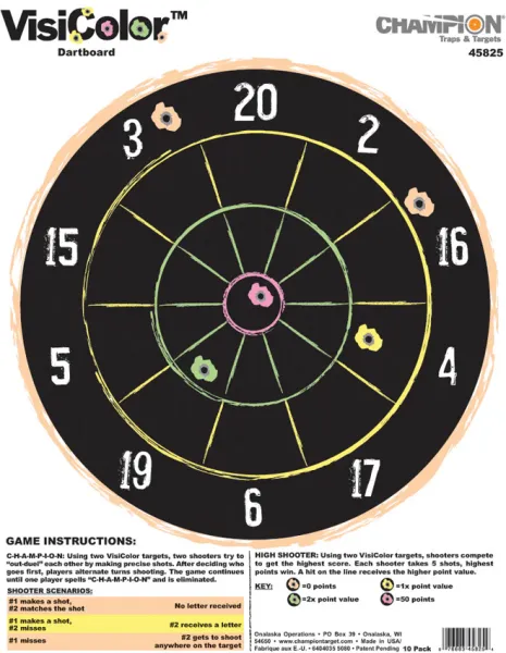 Champion Visicolor Dartboard Target 10 CHP45825