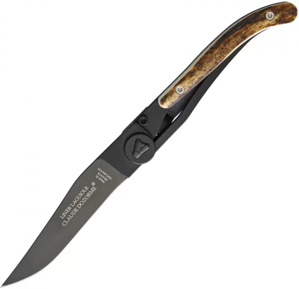 Laguiole Claude Dozorme Laguiole Framelock Black Stag CLD16014279N