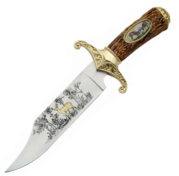 China Made Twin Deer Bowie Gold knives CN210313