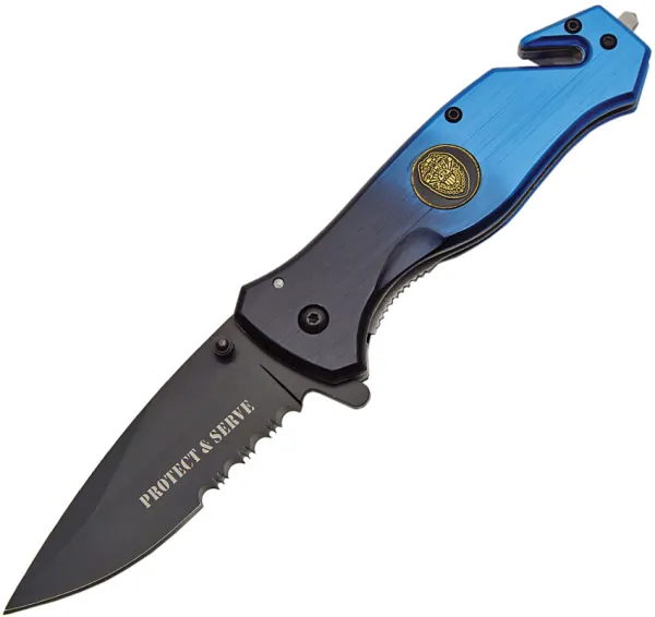 Rite Edge Rescue Linerlock A-O Police knives CN300202PO