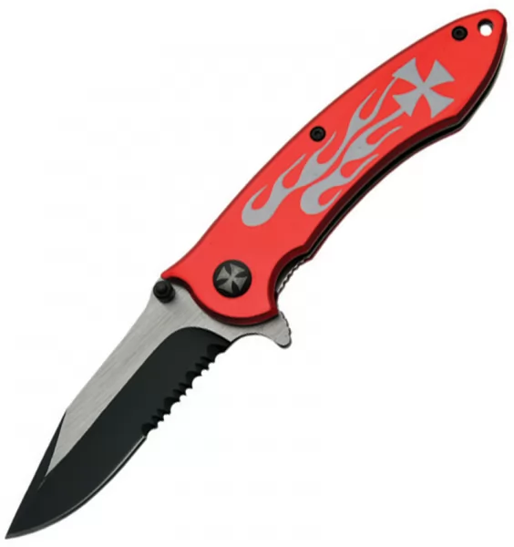 China Made Flame Linerlock A-O Red knives CN300280RD