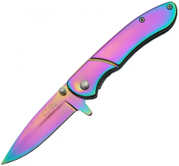 Rite Edge Titanium Rainbow Linerlock A-O knives CN300351