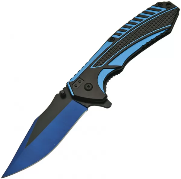 China Made Blue Reflex Linerlock A-O knives CN300389BL