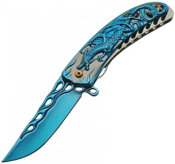 Rite Edge Dragon Linerlock Blue A-O knives CN300400BL