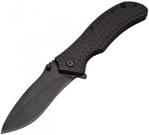 China Made Folder Black Textured Clip knives CN300407