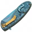 China Made Deer Linerlock Blue A-O knives CN300428BL