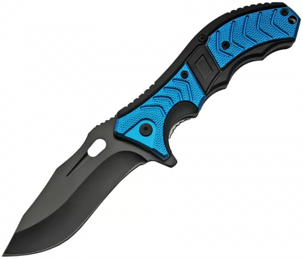 China Made Linerlock A-O Blue knives CN300440BL