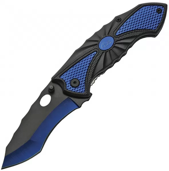 China Made Linerlock A-O Blue knives CN300445BL