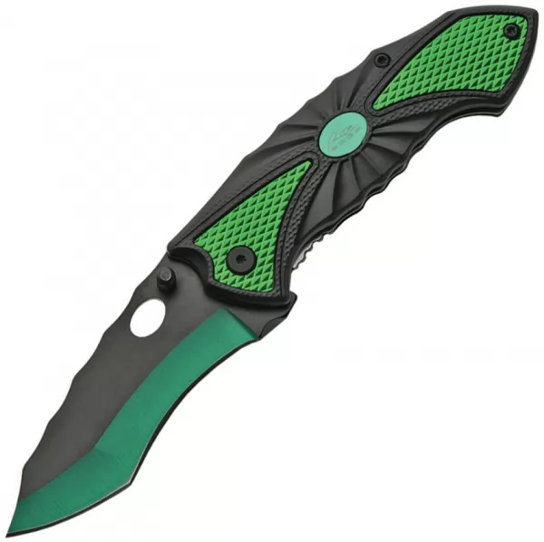 China Made Linerlock A-O Green knives CN300445GN