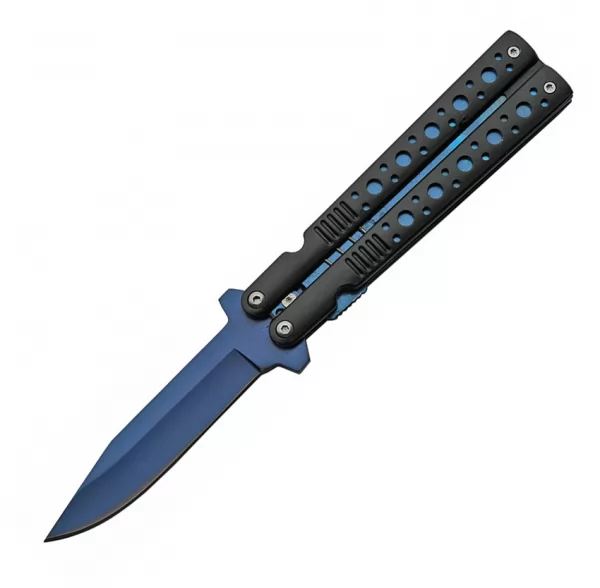 China Made Linerlock A-O Blue knives CN300458BL