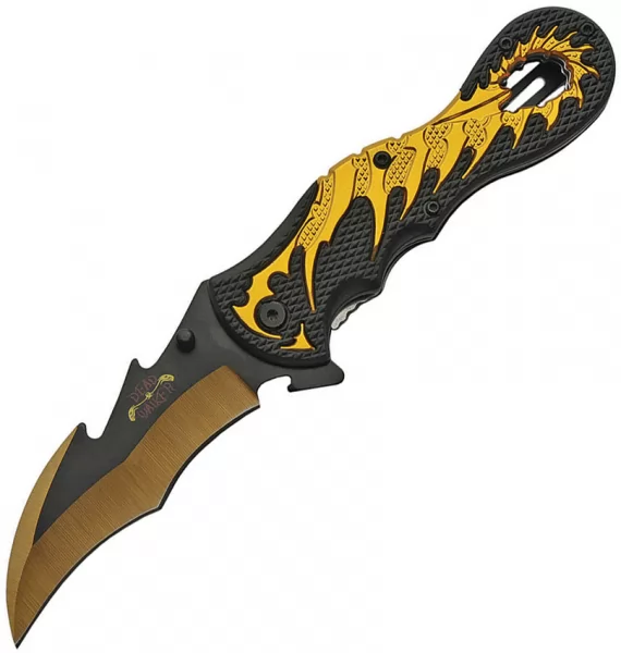 China Made Dragon Linerlock A-O Gold knives CN300460GD