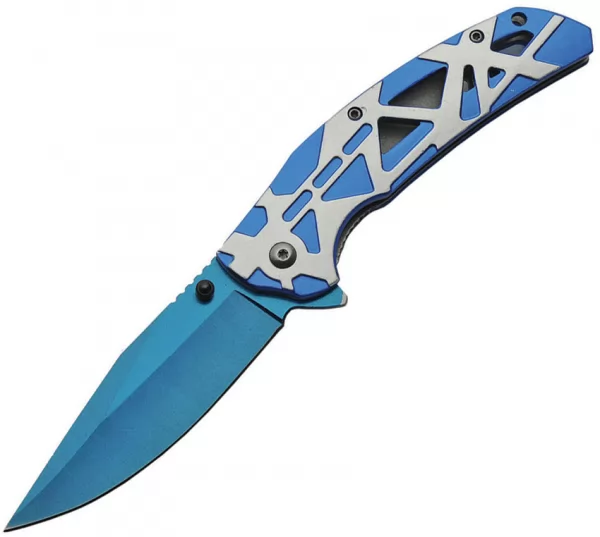 China Made Linerlock A-O Blue knives CN300463BL