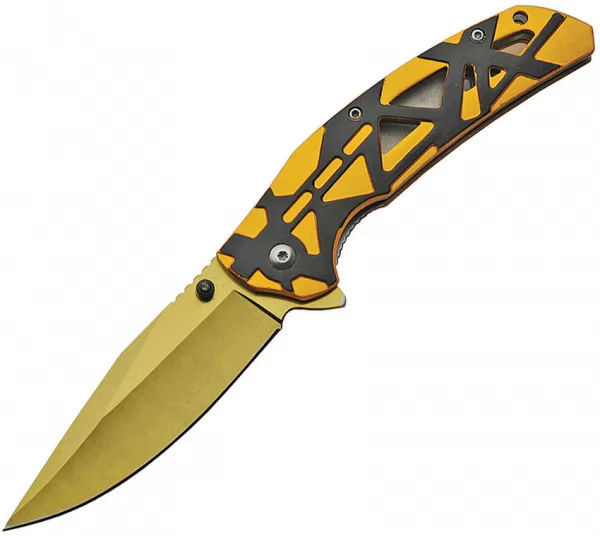 China Made Linerlock A-O Gold knives CN300463GD