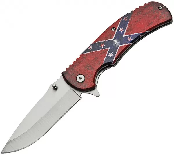 China Made Confederate Flag Linerlock A-O knives CN300479CF
