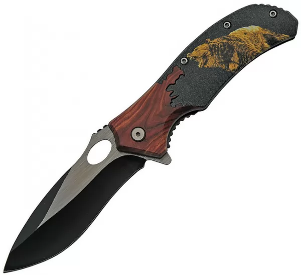China Made Wildlife Linerlock Wolf A-O knives CN300496WF