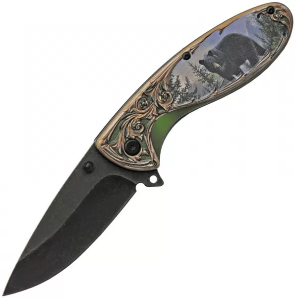 China Made Wildlife Linerlock Bear knives CN300508BE