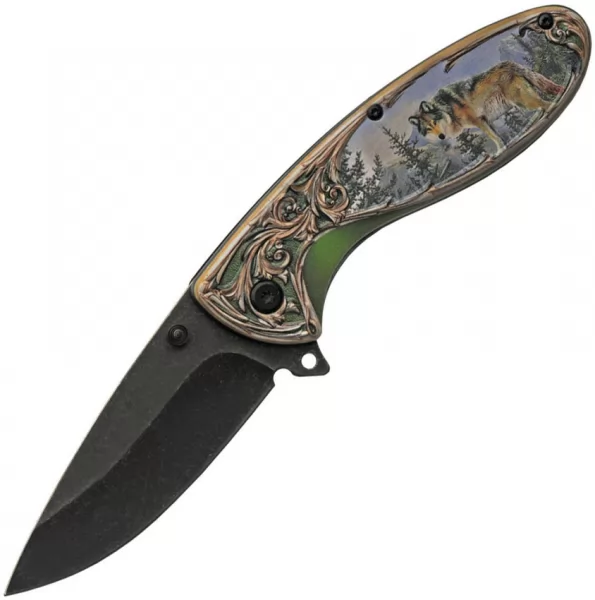 China Made Wildlife Linerlock Wolf knives CN300508WF