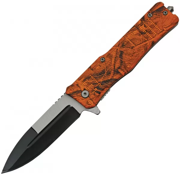 China Made Camo Linerlock A-O Orange knives CN300513OC