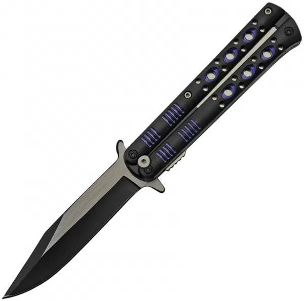 China Made Fly Linerlock A-O Blue knives CN300514BL