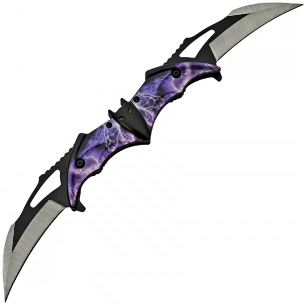China Made Bat Double Linerlock Purple knives CN300516