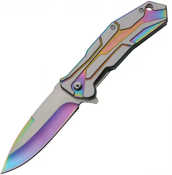 Rite Edge Rainbow Raider Linerlock A-O knives CN300541RB